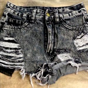 Black denim jean shorts worn once